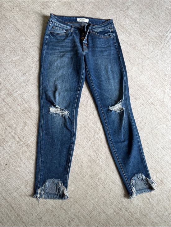 KanCan Denim - KanCan Dark Blue Distressed Ankle Skinny Jeans